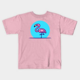 Flamingo Cartoon Vector Icon Illustration Kids T-Shirt